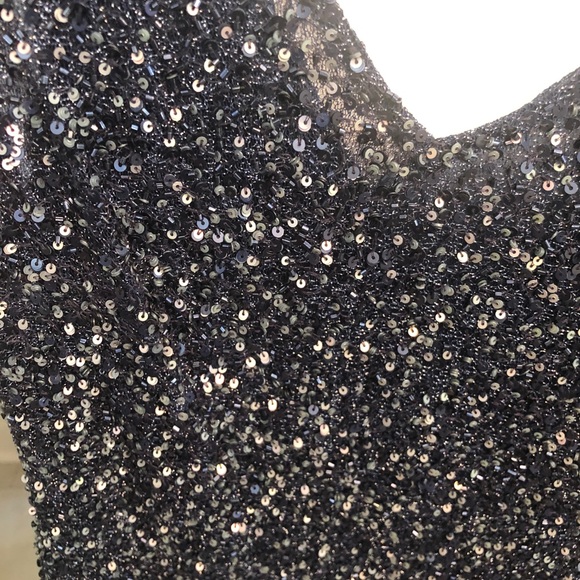 MLV V neck navy sequin dress - Picture 5 of 7